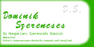 dominik szerencses business card